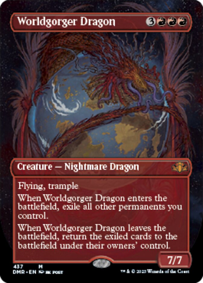 Worldgorger Dragon (Borderless Alternate Art) [Dominaria Remastered] | Rook's Games and More