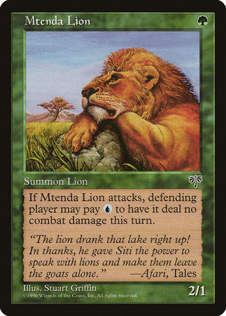 Mtenda Lion [Mirage] | Rook's Games and More
