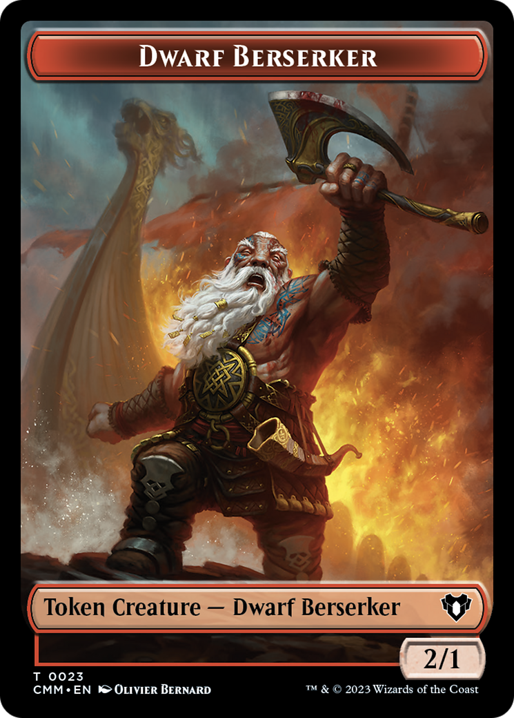 Elemental (0024) // Dwarf Berserker Double-Sided Token [Commander Masters Tokens] | Rook's Games and More