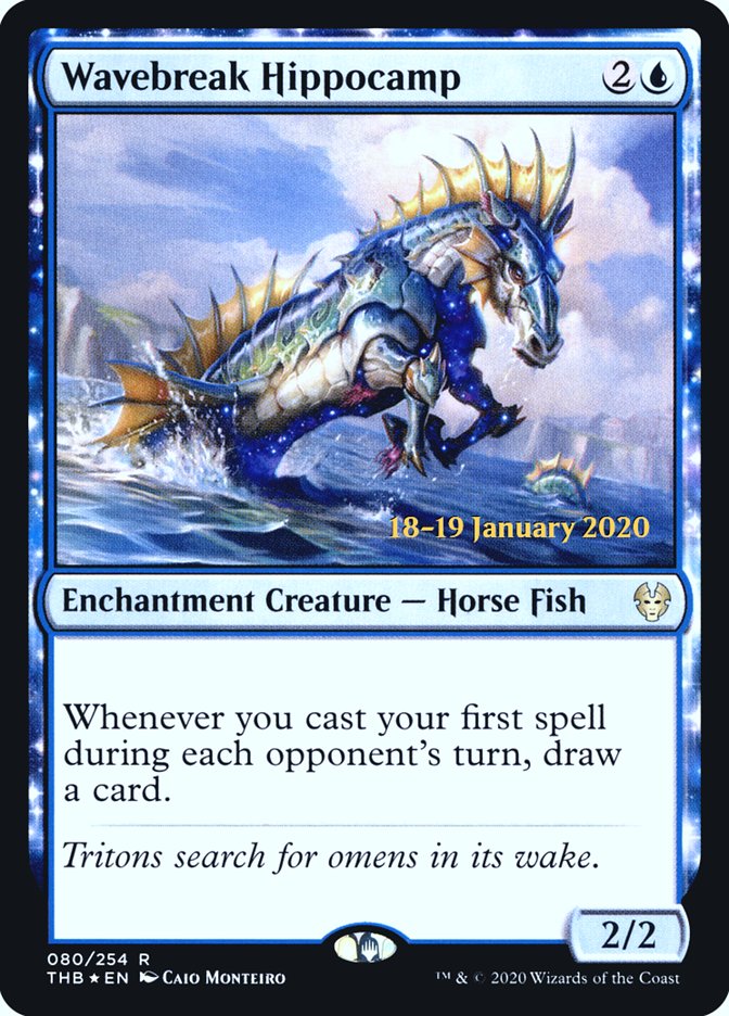 Wavebreak Hippocamp [Theros Beyond Death Prerelease Promos] | Rook's Games and More