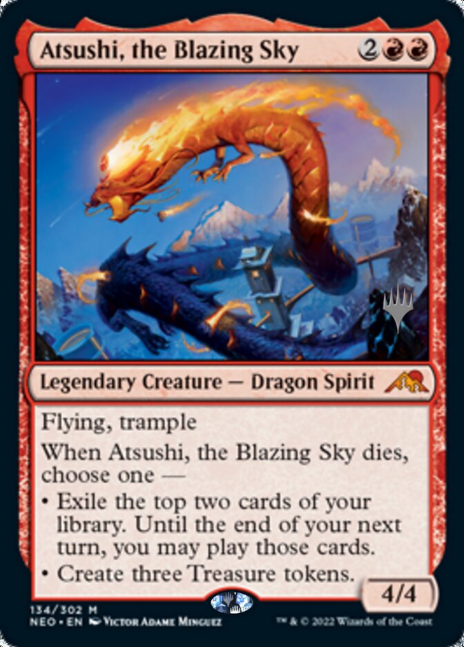 Atsushi, the Blazing Sky (Promo Pack) [Kamigawa: Neon Dynasty Promos] | Rook's Games and More