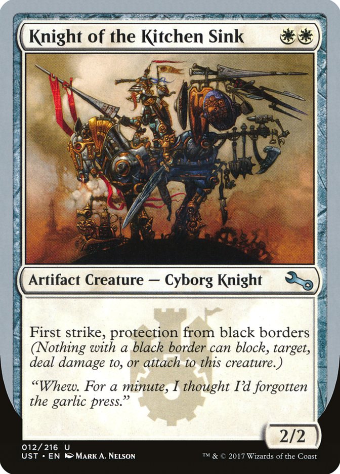 Knight of the Kitchen Sink ("protection from black border") [Unstable] | Rook's Games and More