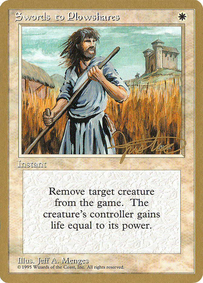 Swords to Plowshares (Mark Justice) [Pro Tour Collector Set] | Rook's Games and More