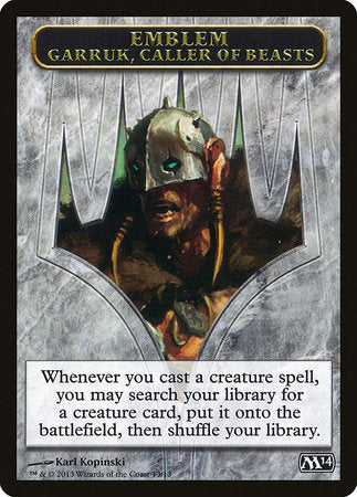 Emblem - Garruk, Caller of Beasts [Magic 2014 Tokens] | Rook's Games and More