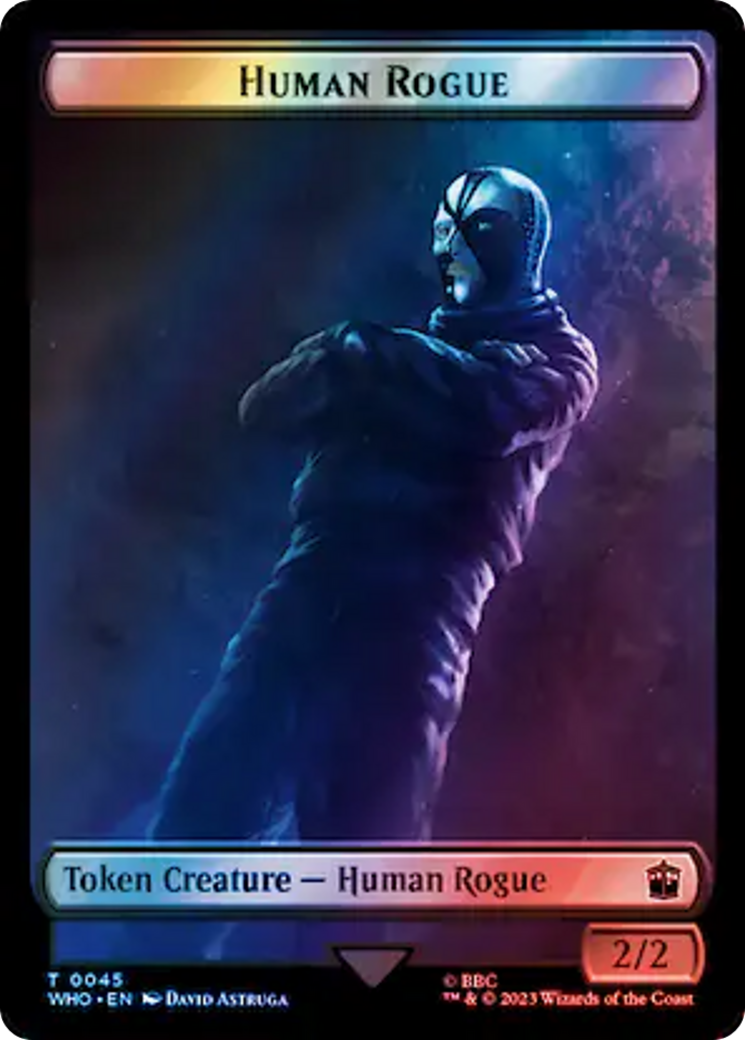 Human Rogue // Cyberman Double-Sided Token (Surge Foil) [Doctor Who Tokens] | Rook's Games and More