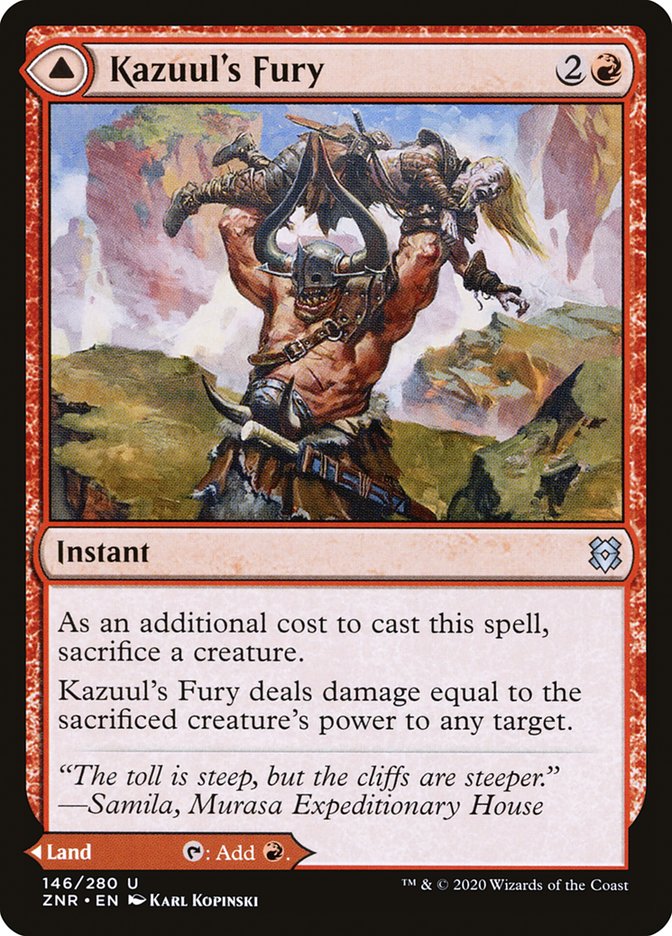 Kazuul's Fury // Kazuul's Cliffs [Zendikar Rising] | Rook's Games and More