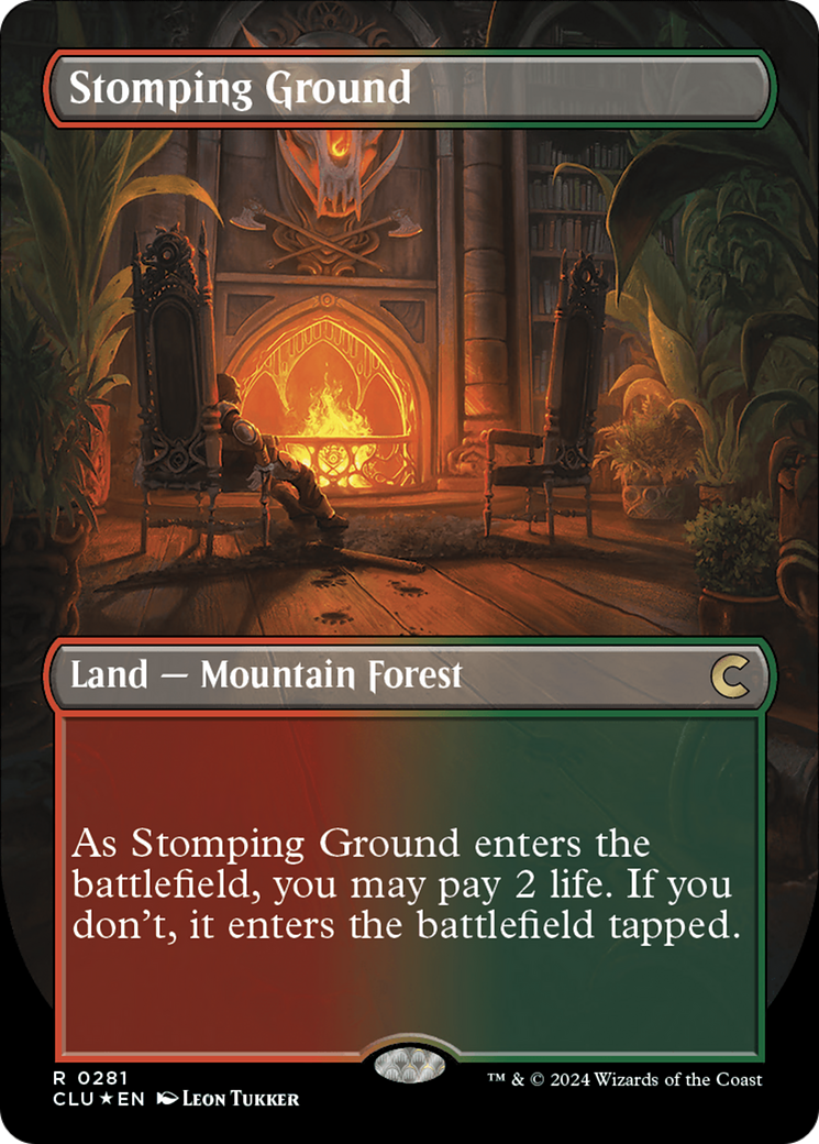 Stomping Ground (Borderless) [Ravnica: Clue Edition] | Rook's Games and More