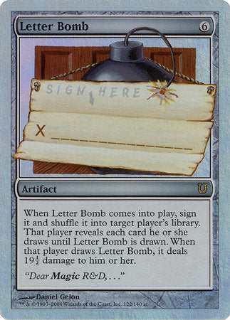 Letter Bomb (Alternate Foil) [Unhinged] | Rook's Games and More