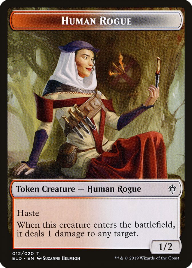 Human Rogue [Throne of Eldraine Tokens] | Rook's Games and More