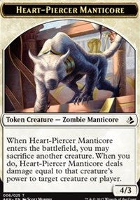 Heart-Piercer Manticore // Warrior Token [Amonkhet Tokens] | Rook's Games and More