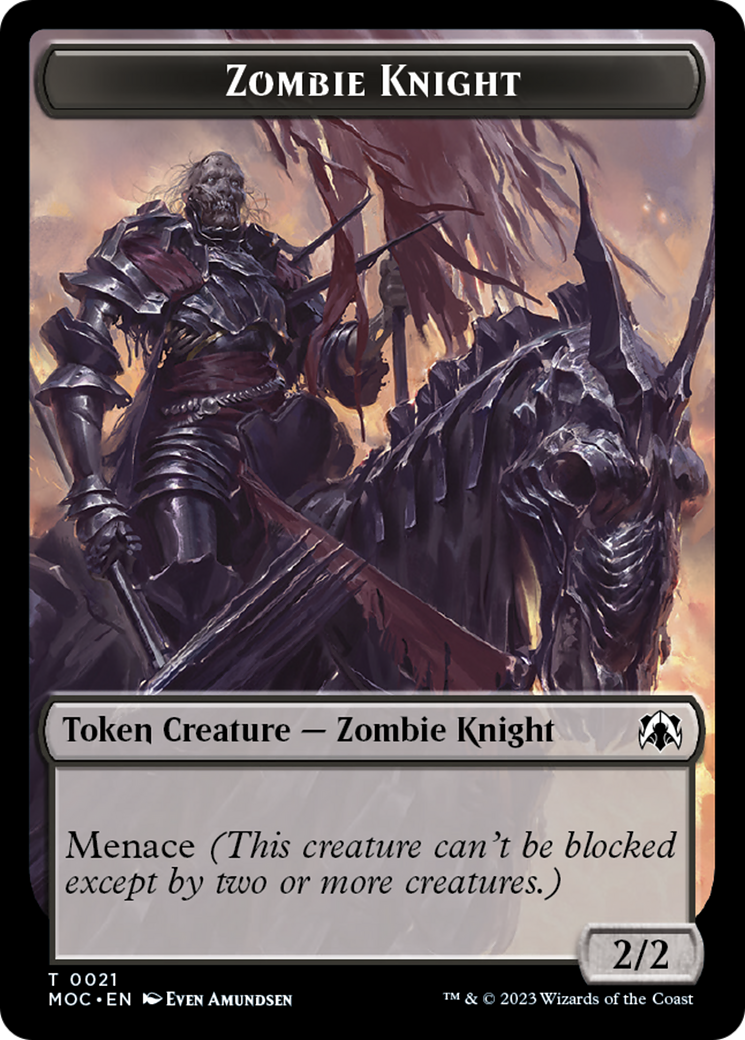 Zombie Knight // Human (6) Double-Sided Token [March of the Machine Commander Tokens] | Rook's Games and More