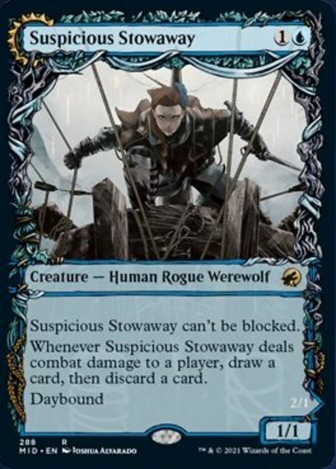 Suspicious Stowaway // Seafaring Werewolf (Showcase Equinox) [Innistrad: Midnight Hunt] | Rook's Games and More