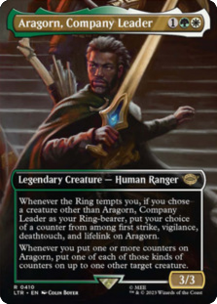 Aragorn, Company Leader (Borderless Alternate Art) [The Lord of the Rings: Tales of Middle-Earth] | Rook's Games and More