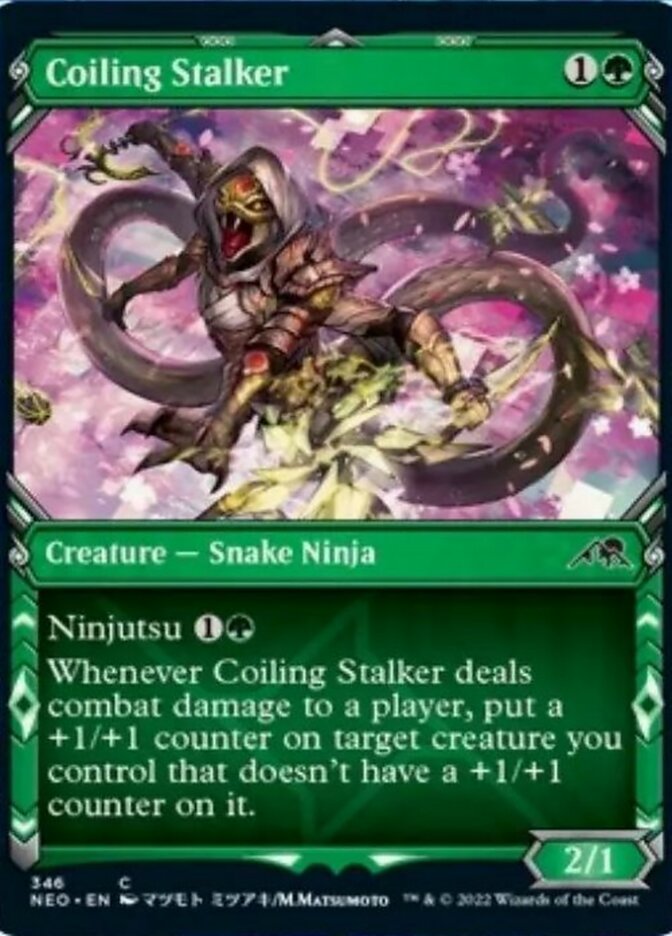 Coiling Stalker (Showcase Ninja) [Kamigawa: Neon Dynasty] | Rook's Games and More