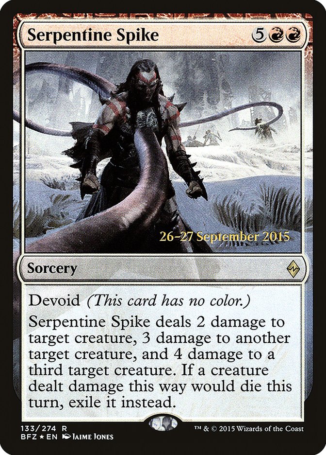 Serpentine Spike  [Battle for Zendikar Prerelease Promos] | Rook's Games and More