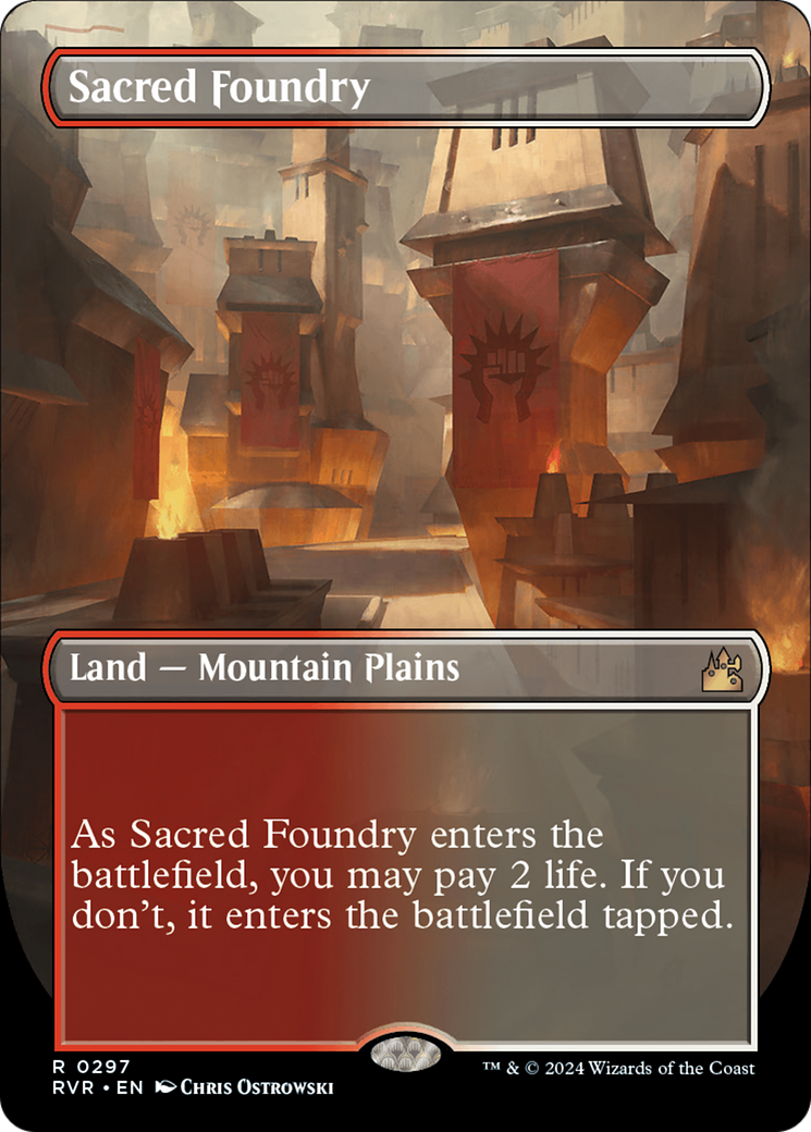 Sacred Foundry (Borderless) [Ravnica Remastered] | Rook's Games and More