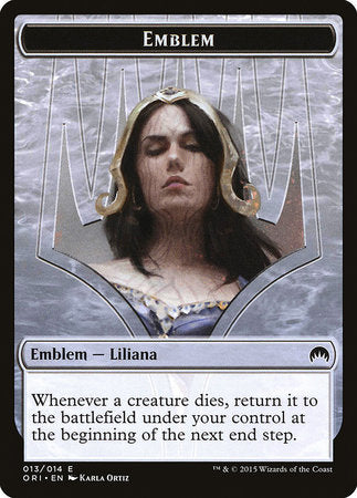 Emblem - Liliana, Defiant Necromancer [Magic Origins Tokens] | Rook's Games and More