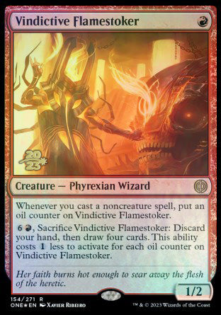 Vindictive Flamestoker [Phyrexia: All Will Be One Prerelease Promos] | Rook's Games and More