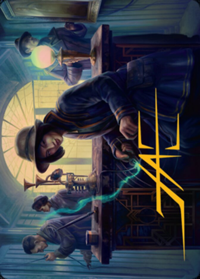 Wiretapping Art Card (Gold-Stamped Signature) [Streets of New Capenna Art Series] | Rook's Games and More