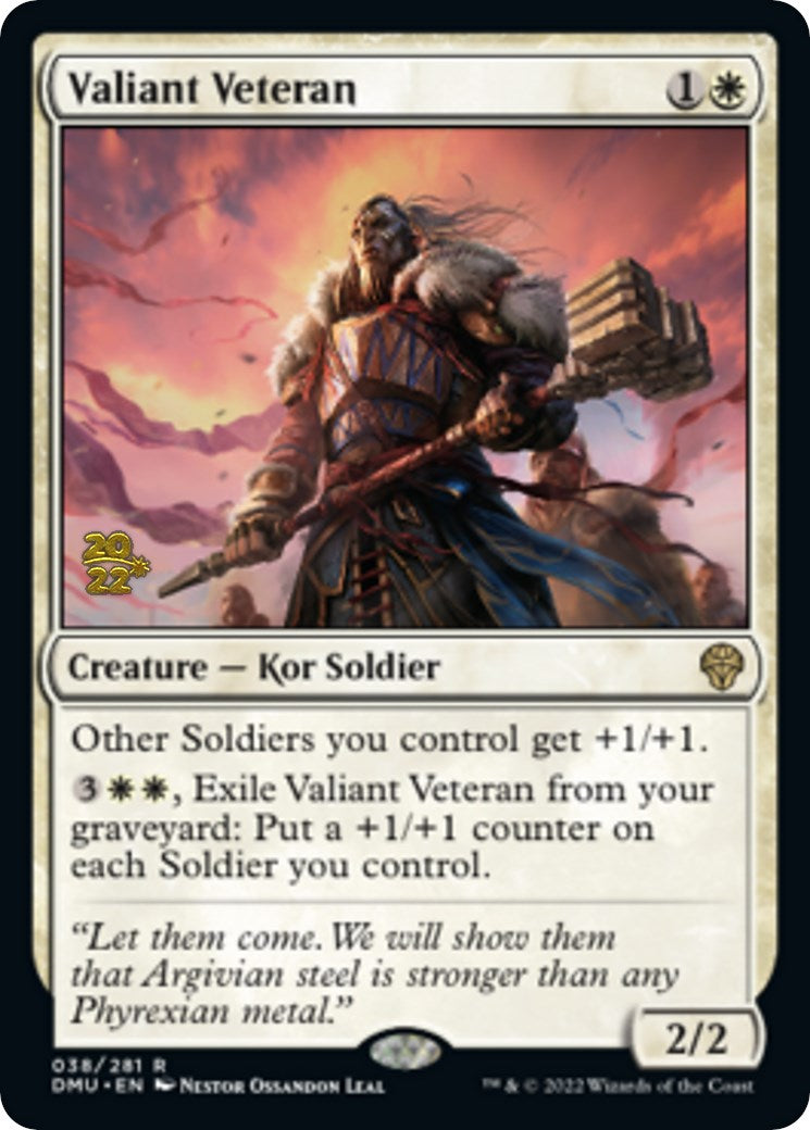 Valiant Veteran [Dominaria United Prerelease Promos] | Rook's Games and More