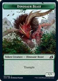 Dinosaur Beast // Human Soldier (005) Double-sided Token [Ikoria: Lair of Behemoths Tokens] | Rook's Games and More