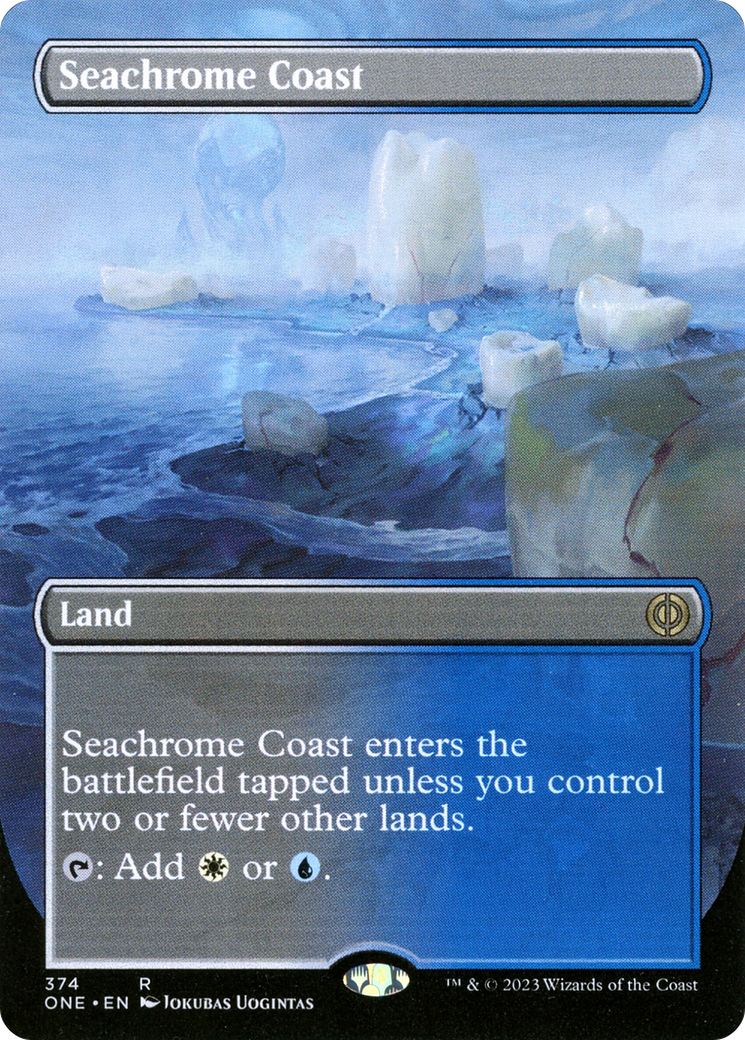 Seachrome Coast (Borderless Alternate Art) [Phyrexia: All Will Be One] | Rook's Games and More