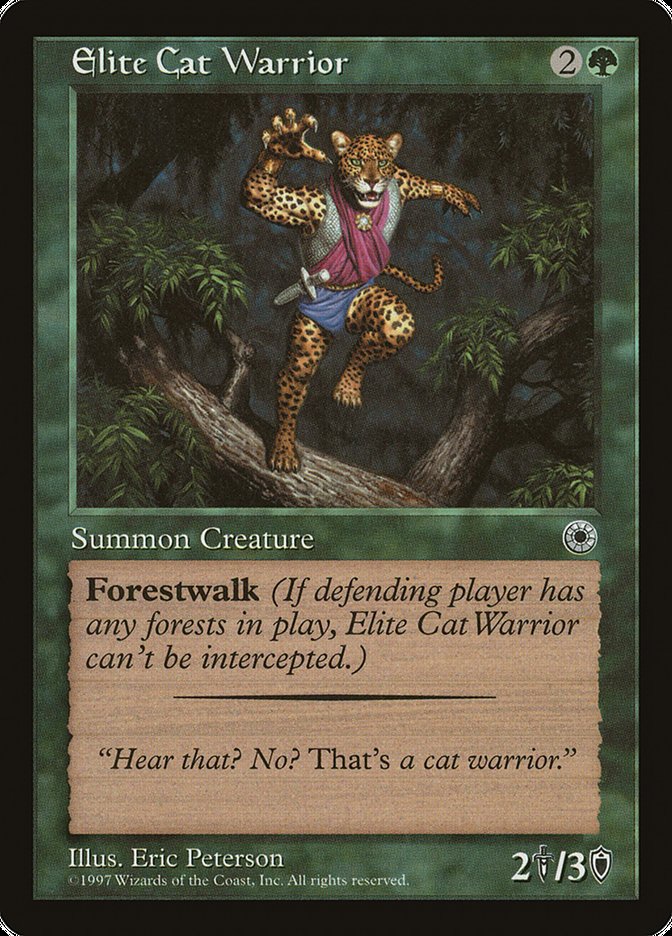 Elite Cat Warrior (With Flavor Text) [Portal] | Rook's Games and More