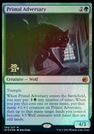 Primal Adversary [Innistrad: Midnight Hunt Prerelease Promos] | Rook's Games and More