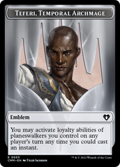 Clue // Emblem - Teferi, Temporal Archmage Double-Sided Token [Commander Masters Tokens] | Rook's Games and More