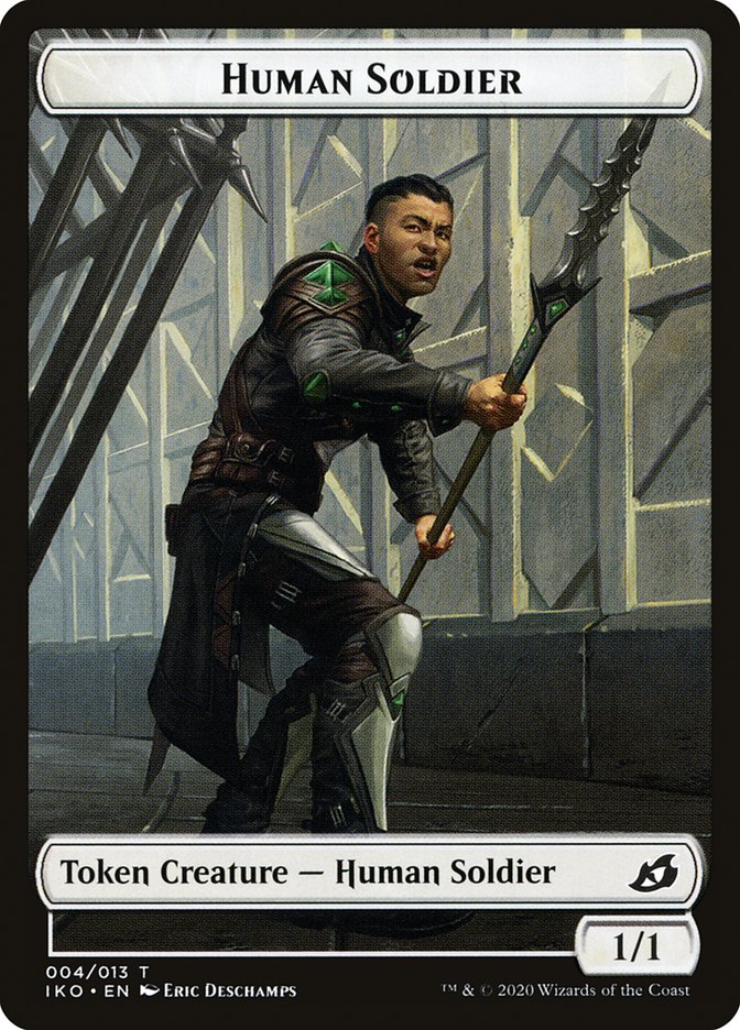 Human Soldier (004/013) [Ikoria: Lair of Behemoths Tokens] | Rook's Games and More