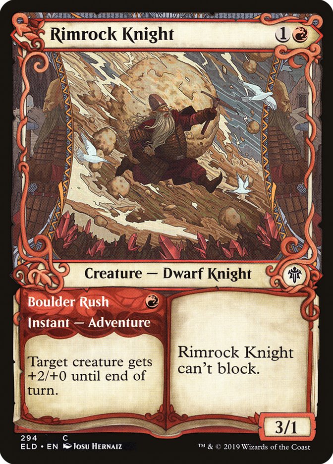 Rimrock Knight // Boulder Rush (Showcase) [Throne of Eldraine] | Rook's Games and More