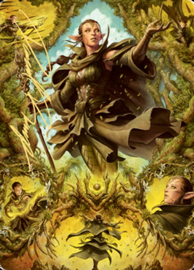 Nissa of Shadowed Boughs 2 Art Card (Gold-Stamped Signature) [Zendikar Rising Art Series] | Rook's Games and More