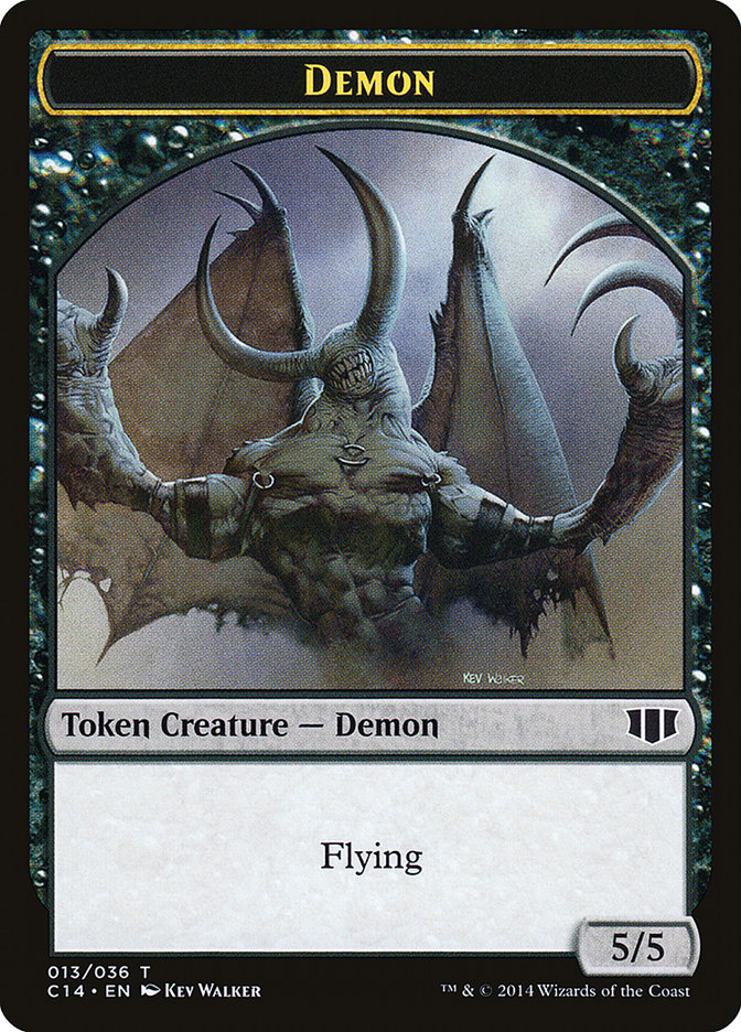 Demon (013/036) // Zombie (016/036) Double-sided Token [Commander 2014 Tokens] | Rook's Games and More