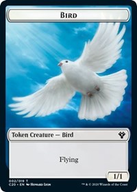 Bird // Dinosaur Cat Double-sided Token [Commander 2020 Tokens] | Rook's Games and More
