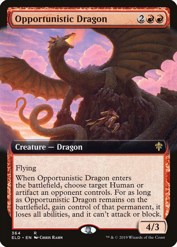 Opportunistic Dragon (Extended Art) [Throne of Eldraine] | Rook's Games and More
