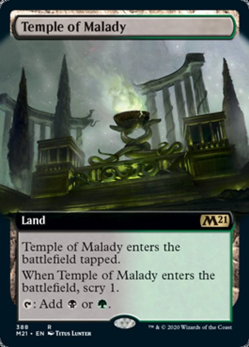 Temple of Malady (Extended Art) [Core Set 2021] | Rook's Games and More