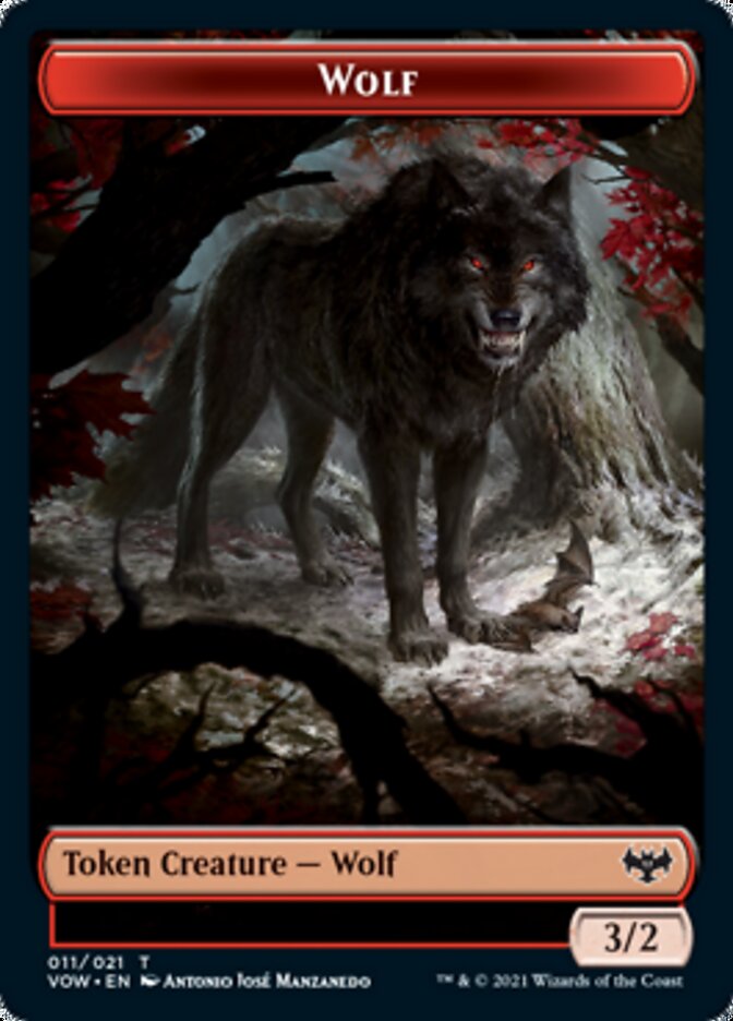 Wolf Token (011) [Innistrad: Crimson Vow Tokens] | Rook's Games and More