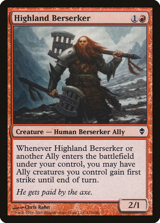 Highland Berserker [Zendikar] | Rook's Games and More
