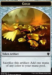 Gold (010) // Cat Dragon (009) Double-sided Token [Commander 2017 Tokens]
