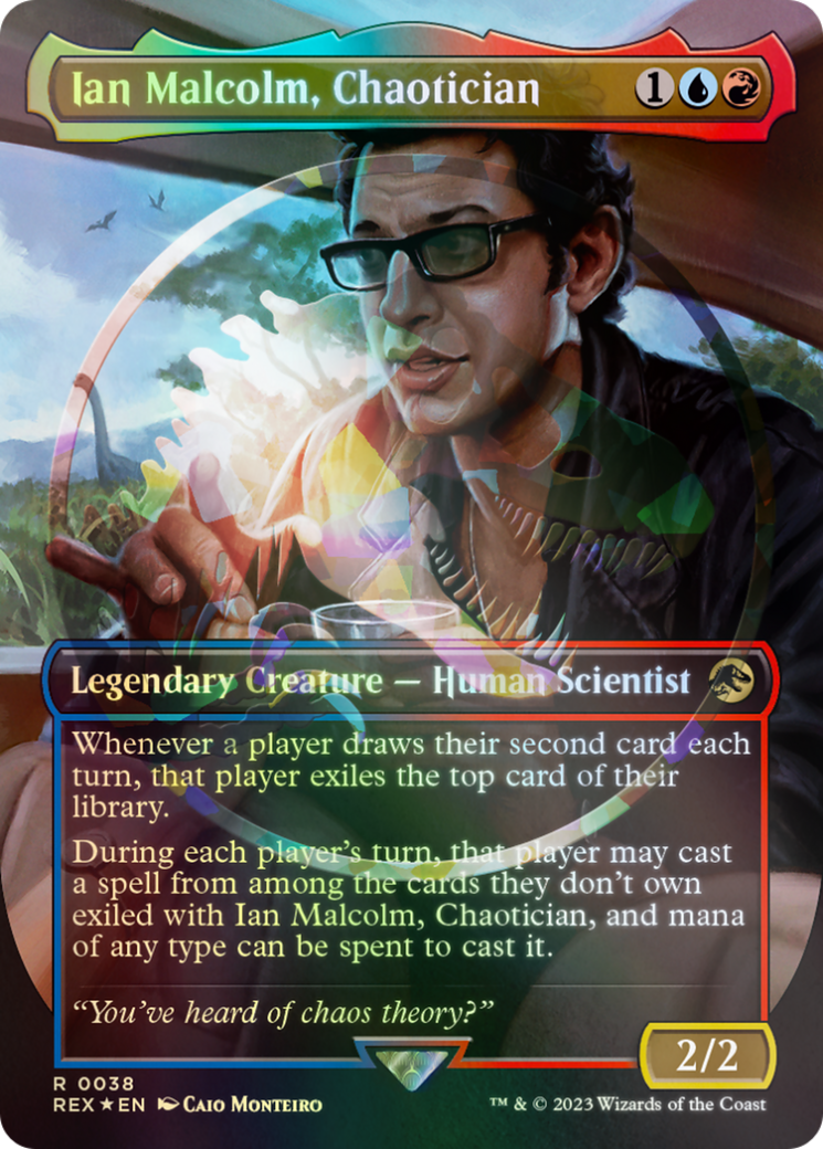 Ian Malcolm, Chaotician Emblem (Borderless) [Jurassic World Collection Tokens] | Rook's Games and More