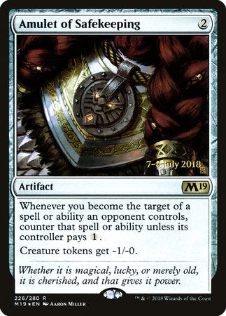 Amulet of Safekeeping [Core Set 2019 Promos] | Rook's Games and More