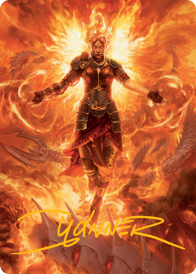 Chandra, Hope's Beacon Art Card (Gold-Stamped Signature) [March of the Machine Art Series] | Rook's Games and More