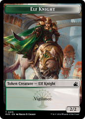Elf Knight // Rhino Double-Sided Token [Ravnica Remastered Tokens] | Rook's Games and More