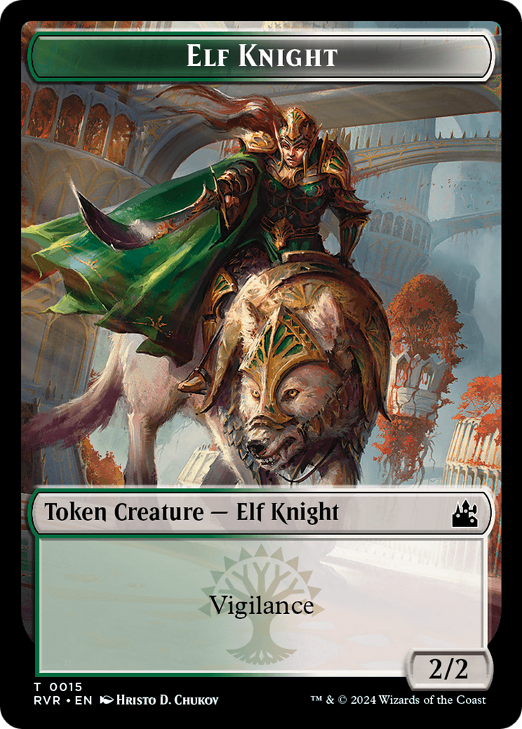 Elf Knight // Voja Double-Sided Token [Ravnica Remastered Tokens] | Rook's Games and More