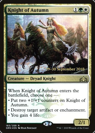 Knight of Autumn [Guilds of Ravnica Promos] | Rook's Games and More