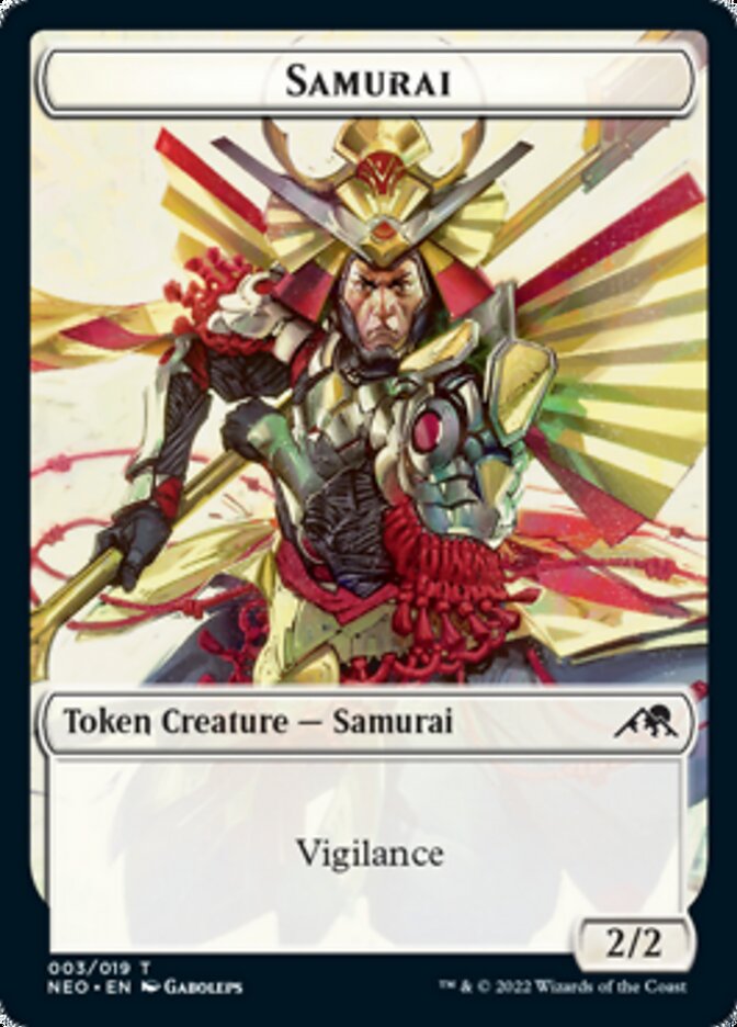 Samurai // Construct (015) Double-sided Token [Kamigawa: Neon Dynasty Tokens] | Rook's Games and More