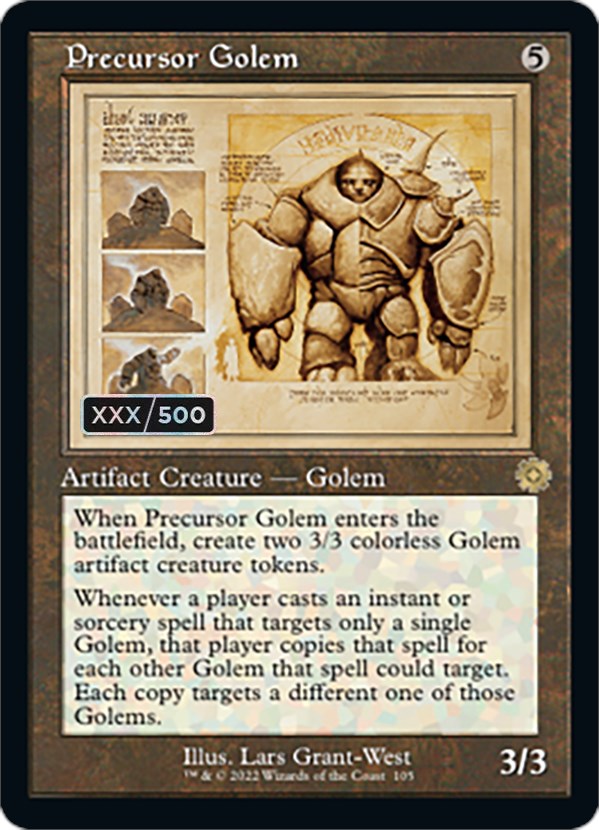 Precursor Golem (Retro Schematic) (Serial Numbered) [The Brothers' War Retro Artifacts] | Rook's Games and More