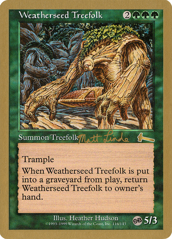 Weatherseed Treefolk (Matt Linde) (SB) [World Championship Decks 1999] | Rook's Games and More