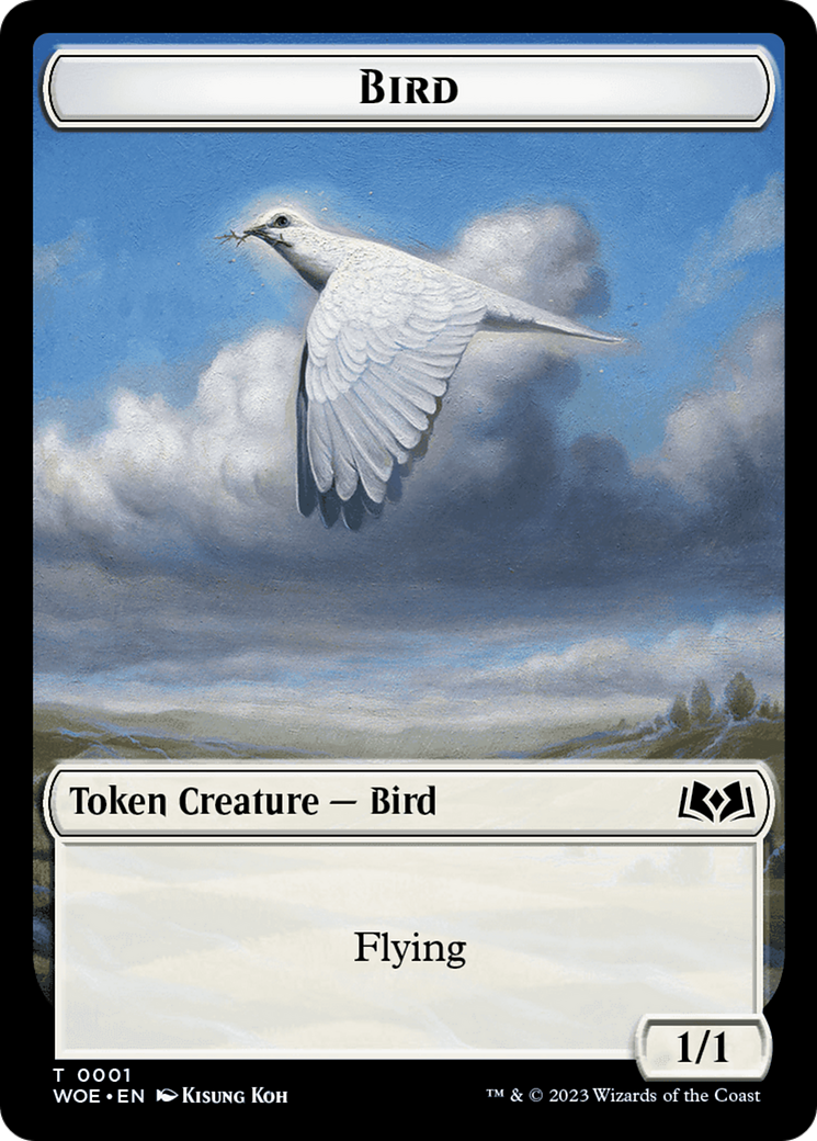 Bird // Food (0010) Double-Sided Token [Wilds of Eldraine Tokens] | Rook's Games and More