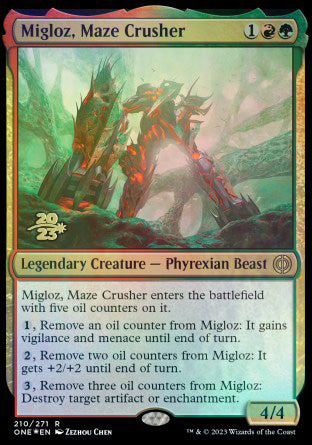 Migloz, Maze Crusher [Phyrexia: All Will Be One Prerelease Promos] | Rook's Games and More